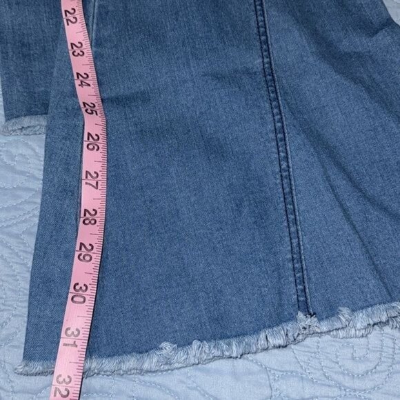 Womens XL Denim Bell-Bottom Jeans With Frayed Hem - Picture 12 of 13
